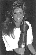 Brenna Goss posing with the Pekkar Protector.